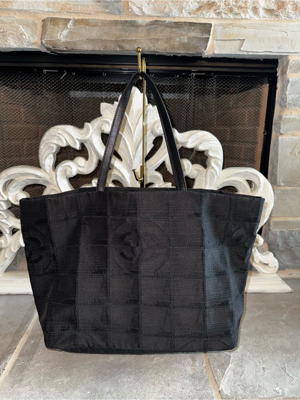 Chanel Black Travel Line Large Tote with OG Authenticity Card - Picture 1 of 8